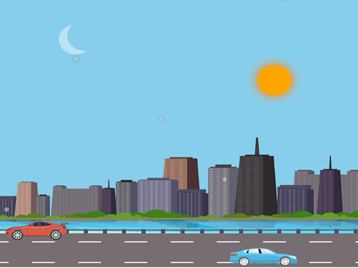 Animated city scape preview
